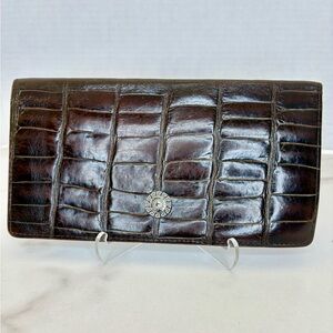 Gianni Versace Vintage Croc Embossed Leather Wallet